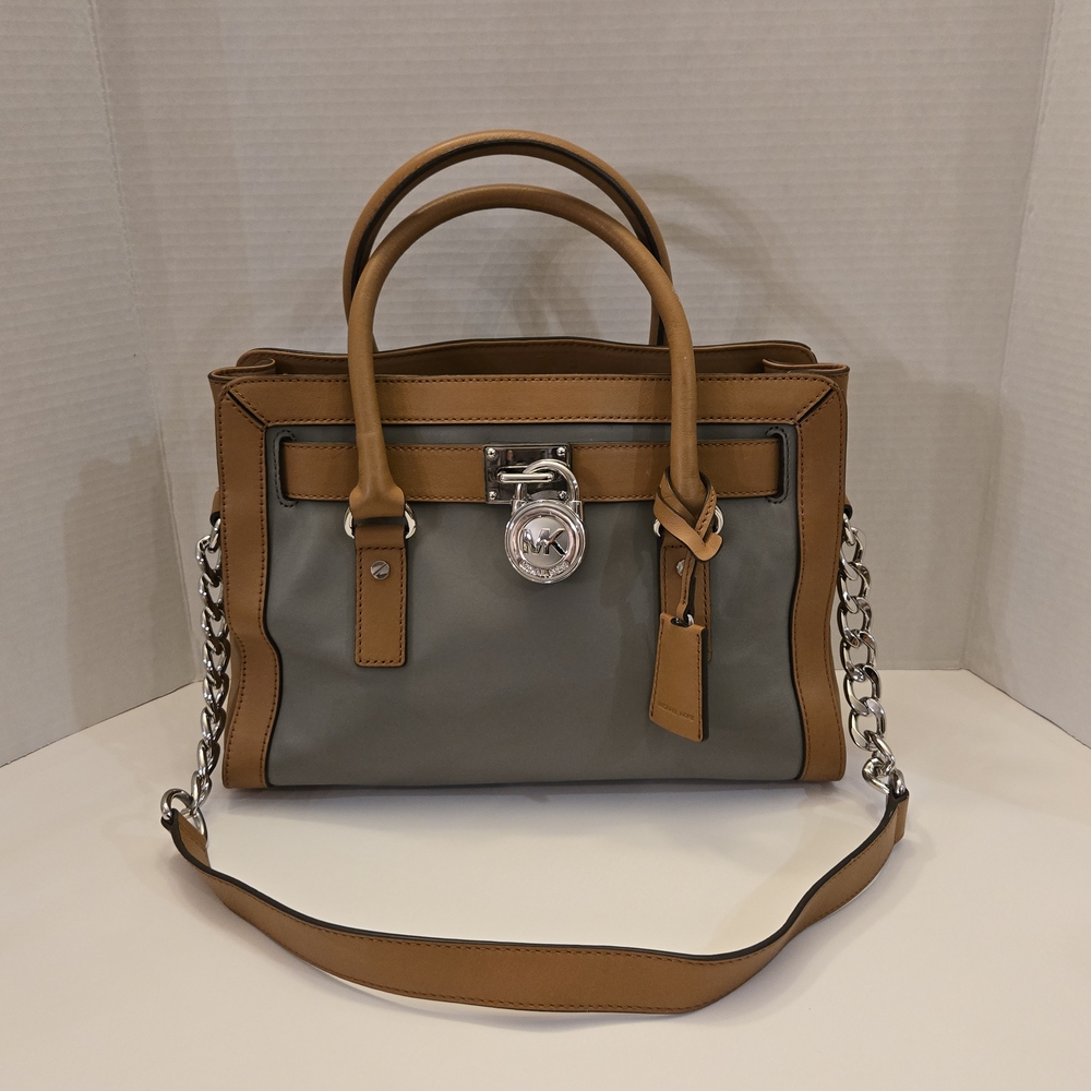 Michael Kors Tan and Gray Satchel
